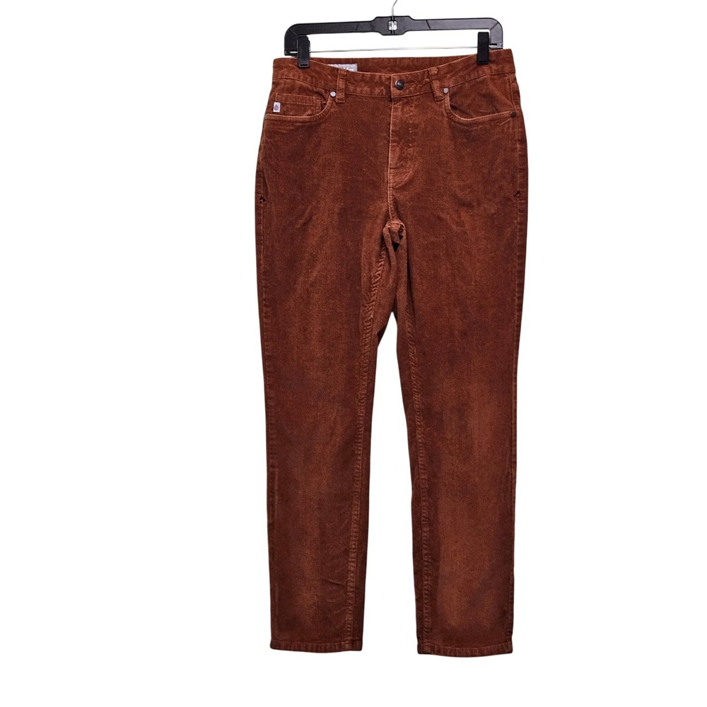 Stio Corduroy Pants Womens 6S Rust Orange Straight Leg Organic Cotton Outdoor